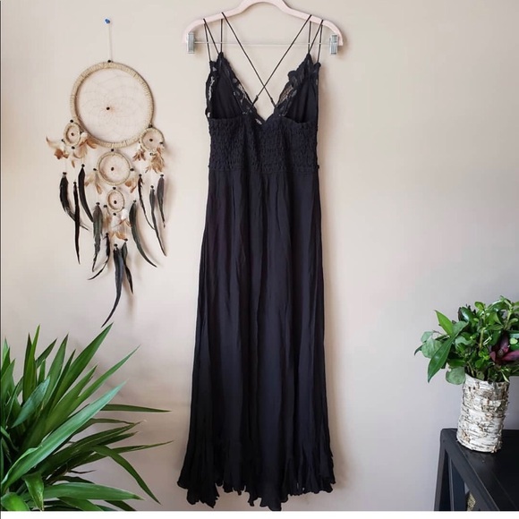 HOST PICK🎉Free People Adella lace maxi blac dress - Picture 7 of 8